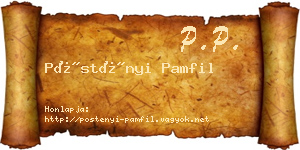 Pöstényi Pamfil névjegykártya